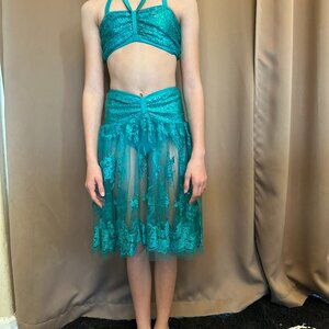 Glamour Costumes MC Teal Two Piece